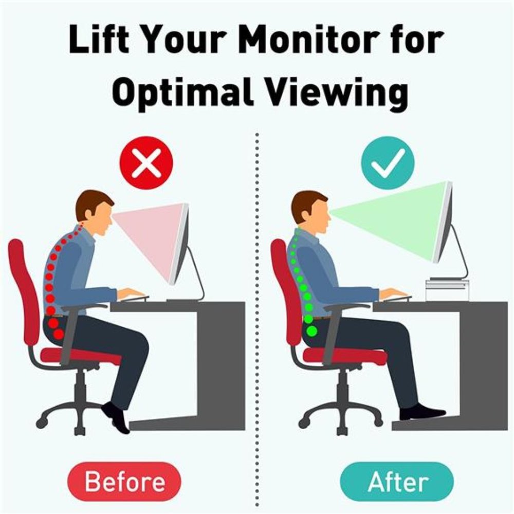 Computer Acrylic Monitor Stand Riser with Storage - 20.3” Larger Size - Picture 12 of 12